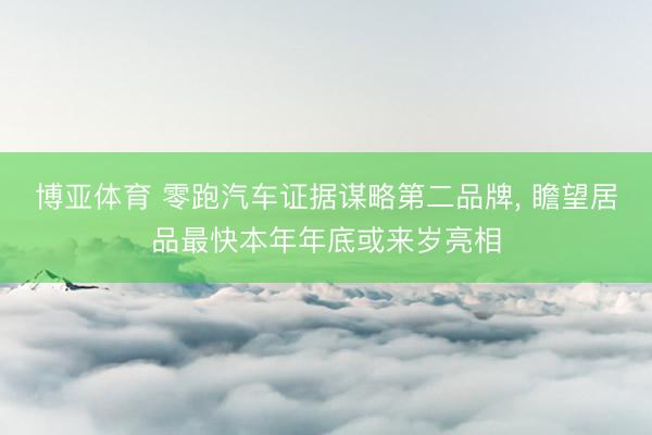 博亚体育 零跑汽车证据谋略第二品牌， 瞻望居品最快本年年底或来岁亮相