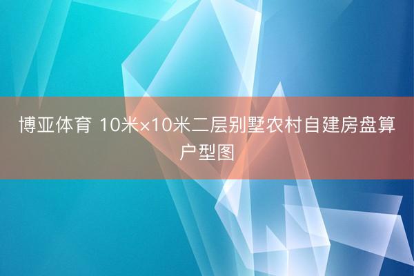 博亚体育 10米×10米二层别墅农村自建房盘算户型图