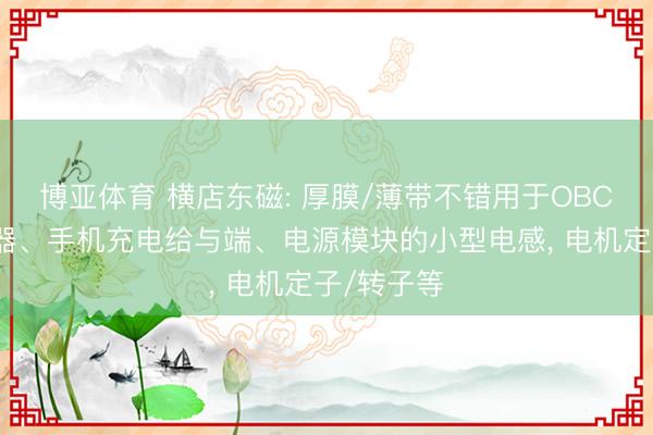 博亚体育 横店东磁: 厚膜/薄带不错用于OBC中的变压器、手机充电给与端、电源模块的小型电感， 电机定子/转子等