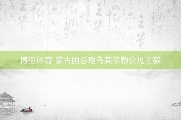 博亚体育 蒙古国总理乌其尔勒会见王毅